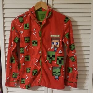 Minecraft Red Creeper Kids Pajama Top